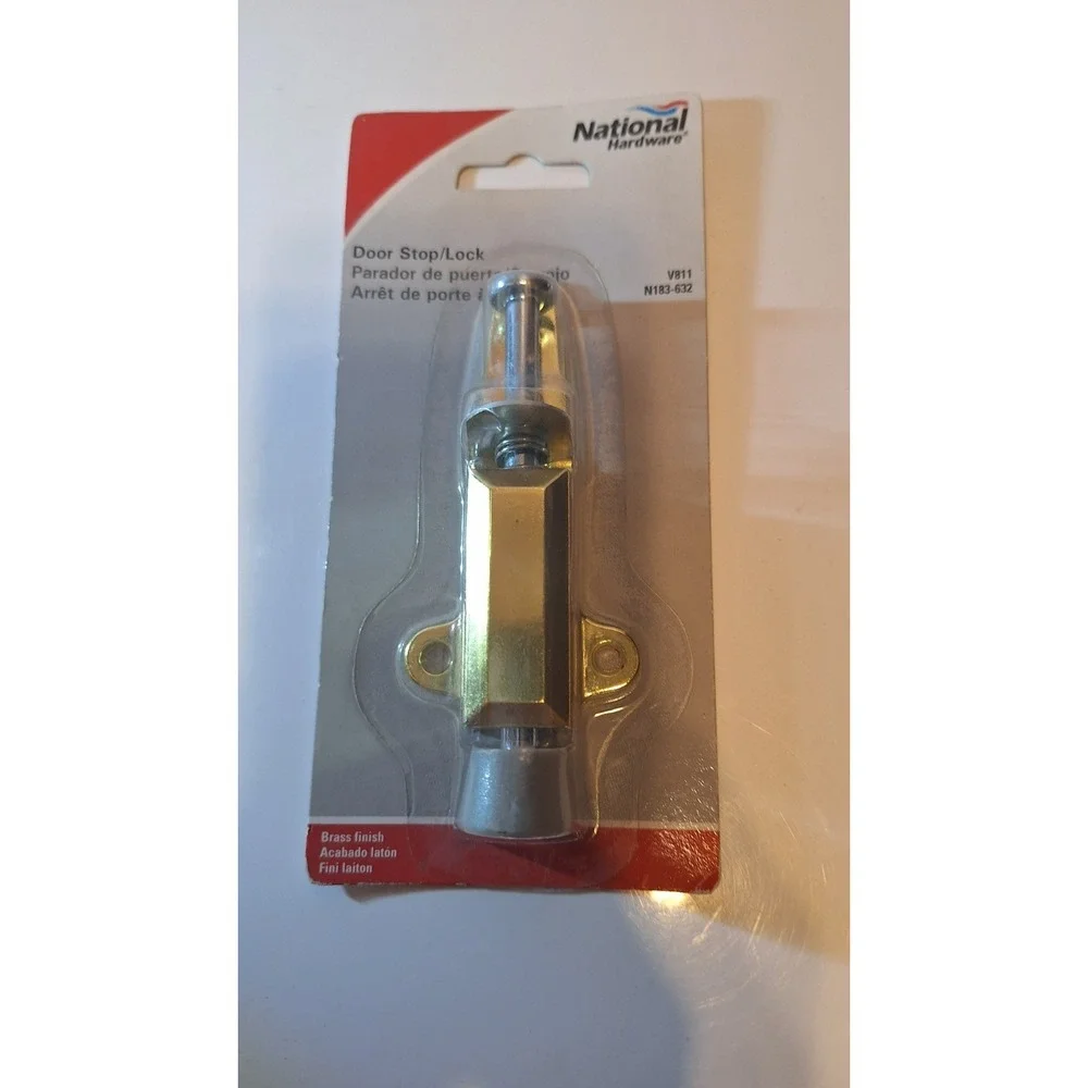 National Hardware N183-632 V811 Kick Down Door Stop Brass Finish Door Holder
